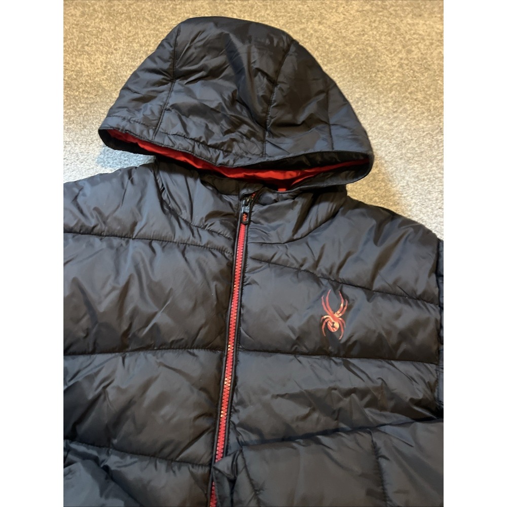 New Spyder Mens Nexus Puffer Jacket Size Medium Black Red - Picture 2 of 3